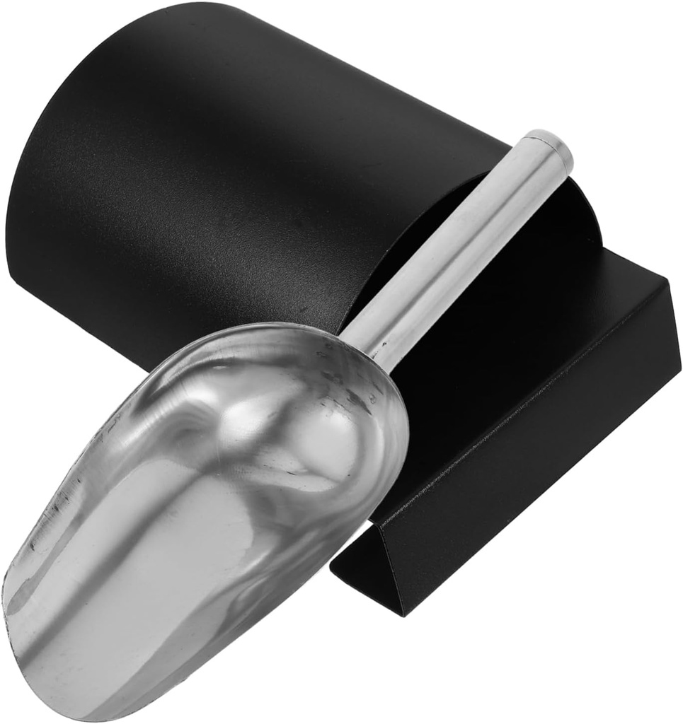 Zerodeko Stainless Steel Ice Scoop with Storage Box Compact Utility Scoop for Ice Cubes Nuts Grains and Flour Kitchen and Beverage Shop Essential