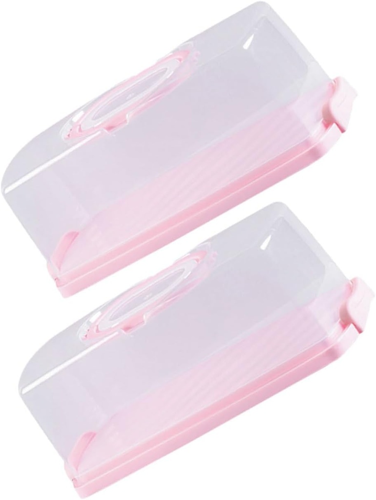 2pcs Retro Bread Box Portable Loaf Storage Container Airtight Lid for Office Picnic Travel