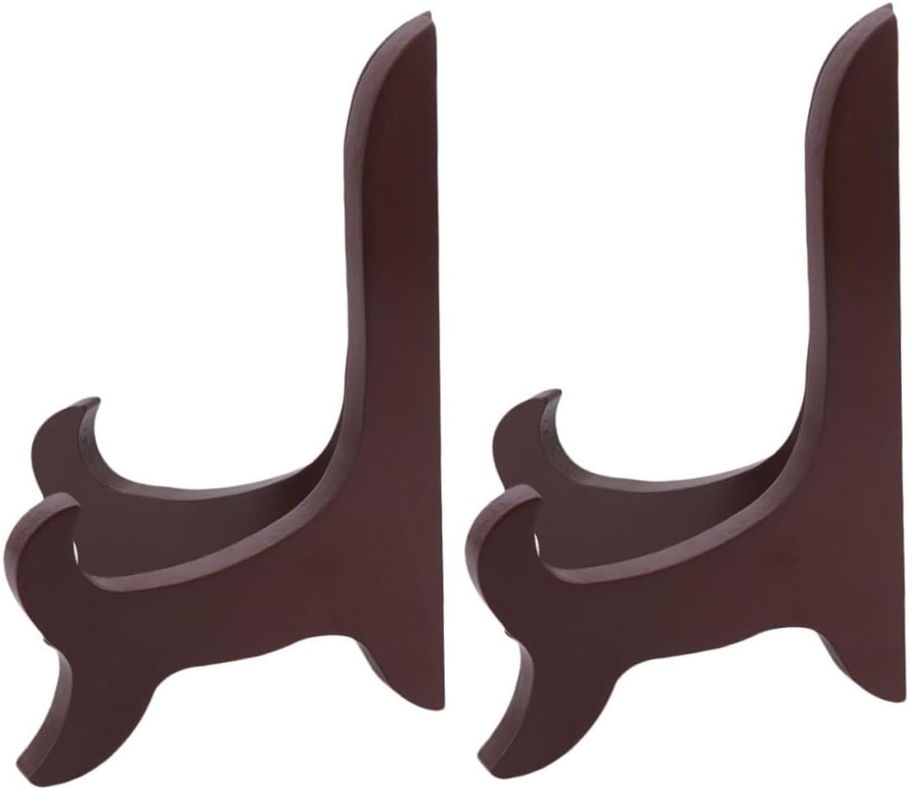 2pcs Rustic Wooden Display Stand Plate Holder for Plates Artwork Photos and Business Cards Stable Base for Home Restaurants and Events