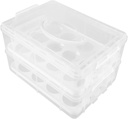 Cupcake Carrier with Handle Sealed Cake Transport Box Two Storage Container for Desserts Transparent Design for Easy Access and Organization for Bakery and Home Use