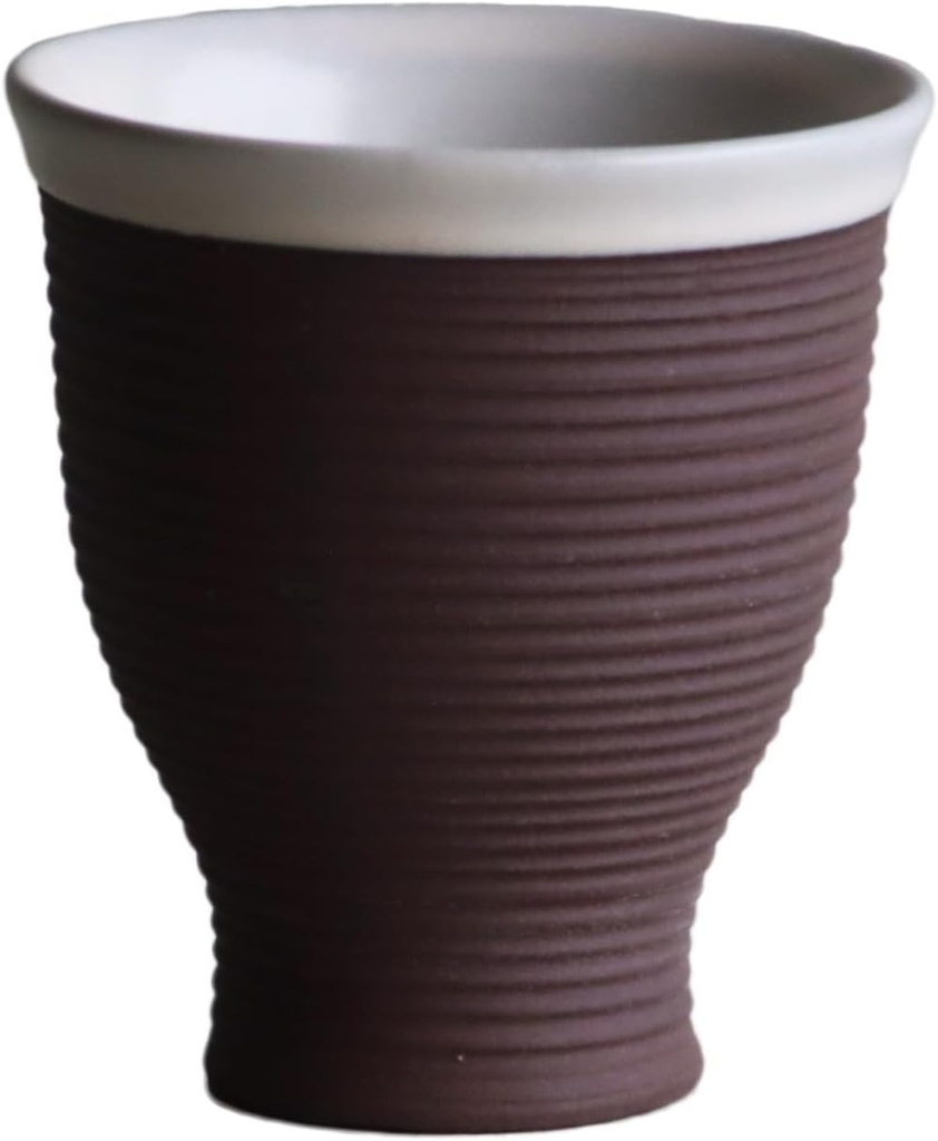 アワサカ Awasaka SD88-B02 Japanese Tableware, Thousand Tians, Shizaku, White x Black Soil, 2.6 x 2.8 inches (65 x 70 mm), 1.8 fl oz (50 cc)