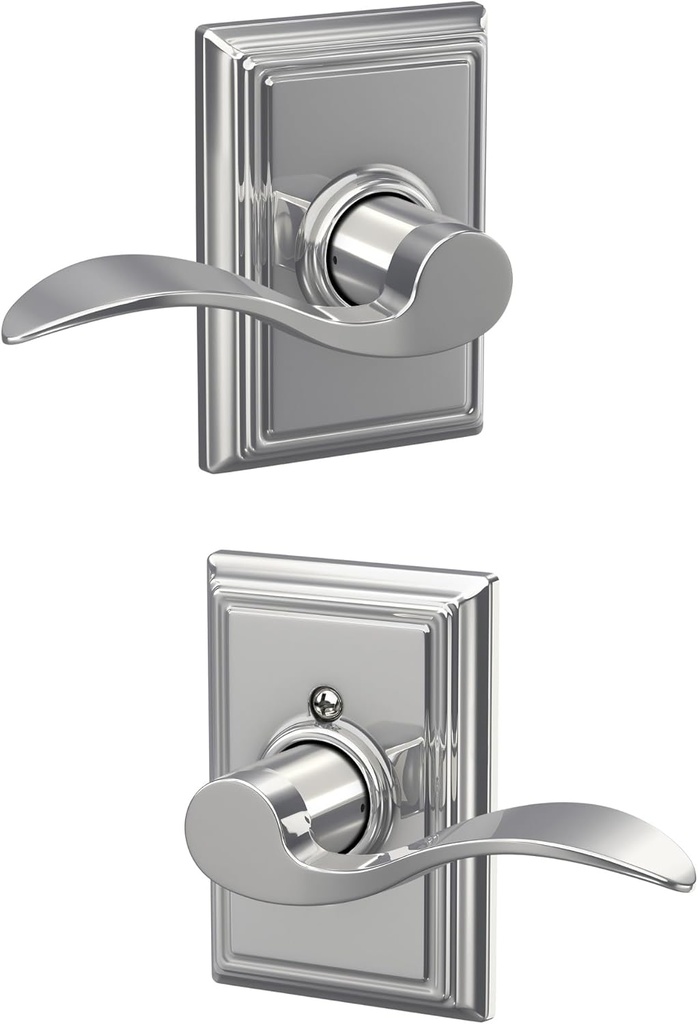SCHLAGE Lock Company Addison Trim with SCHLAGE Hall and Closet Lever, Bright Chrome (F10 ACC 625 ADD)