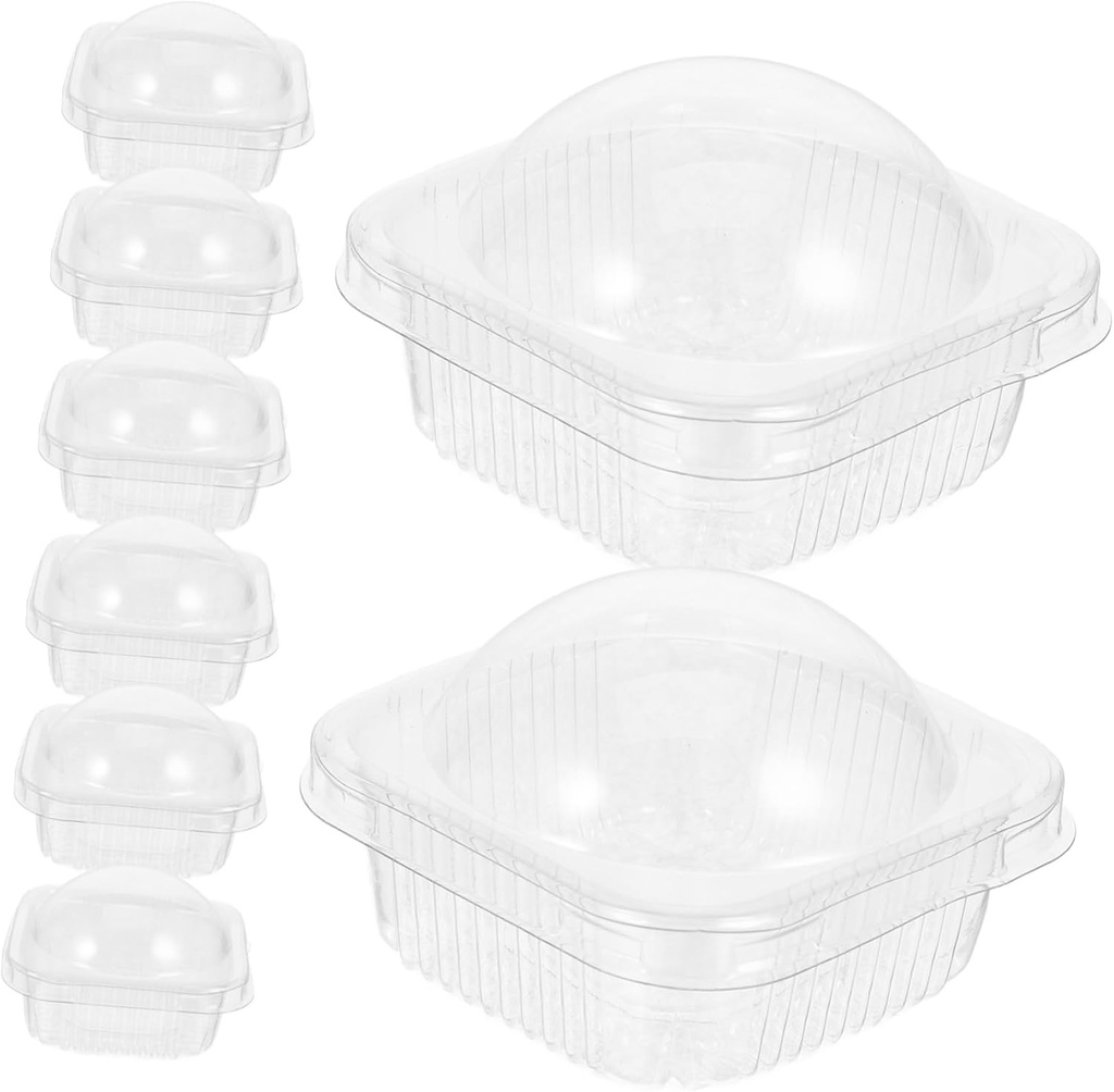 PRETYZOOM 50pcs Cupcake Single Container Cake Tins Lids Individual Cupcake Holders Muffin Container Lid Boxes Dessert