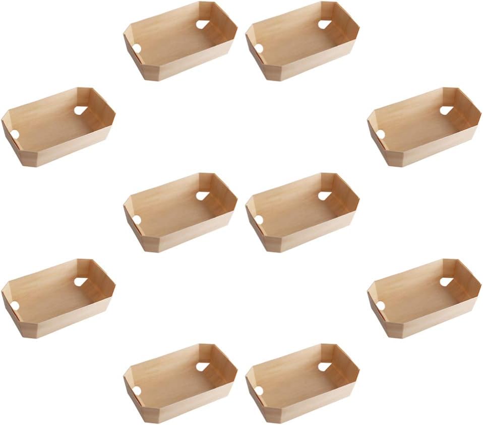 Hemoton 1set Wooden Baking Box Storage Plates for Bread Dried Fruits Desserts Natural Loaf Pans for Baking Serving Displaying Homemade Treats