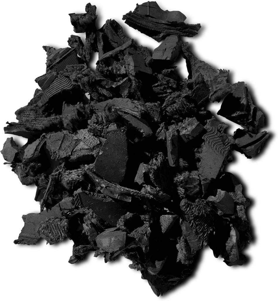 NuPlay Rubber Mulch Playground Flooring - Rubber Nugget Weed Barrier - Flooring for Swing Sets, Play Areas Covers 4 Pack, Black