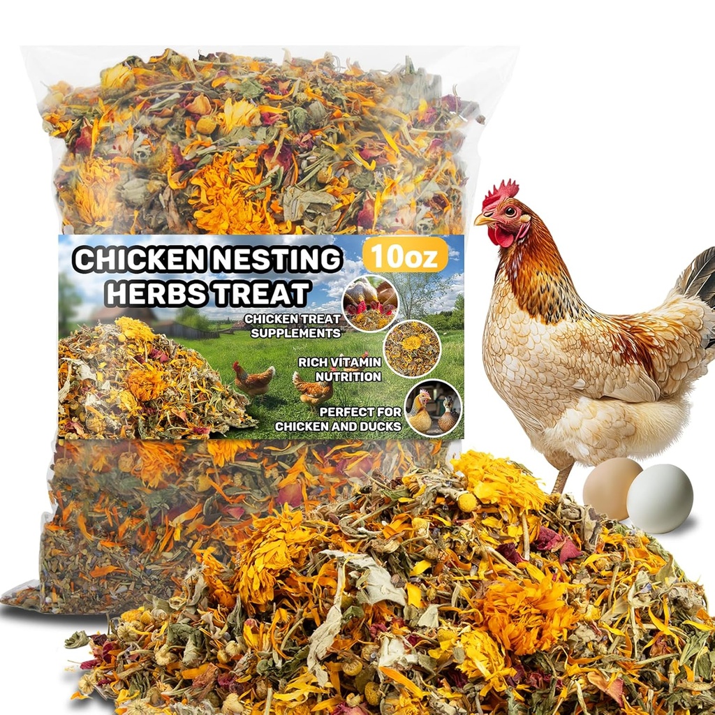 MAQIHAN 10oz Chicken Nesting Herbs - Dried Herb Layer Feed Coop and Run Insulation Roosting Bars for Box Pads Supplies Laying Hens Chicks Vacuum Packed Bedding Winter