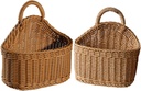 GLEAVI 2pcs Woven Sundries Basket Garlic Basket Wall Hanging Kitchen Storage Holder Wall