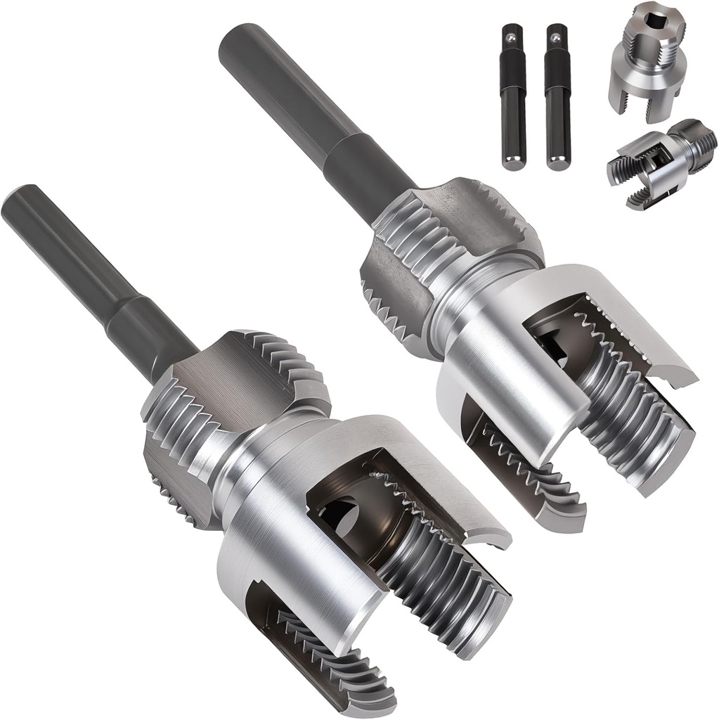 2PCS PVC Pipe Threader Kit - Dual-Function Internal & External Pipe Threading Tool for 1/2"& 3/4" PVC/Plastic Pipes