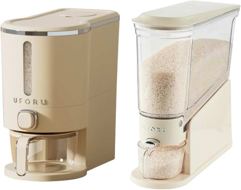 Rice Dispenser 10Lbs, Rice Dispenser, Rice Storage Container with Measuring Cup for Kitchen Pantry Household