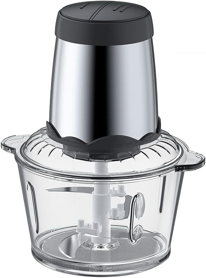 Electric Meat Grinder, Food Processor with 2L Bowl, 300W Power, 5 Tooth Shaft Core, Copper Motor, Kitchen Cooker for Grinding, Mixing, Chopping