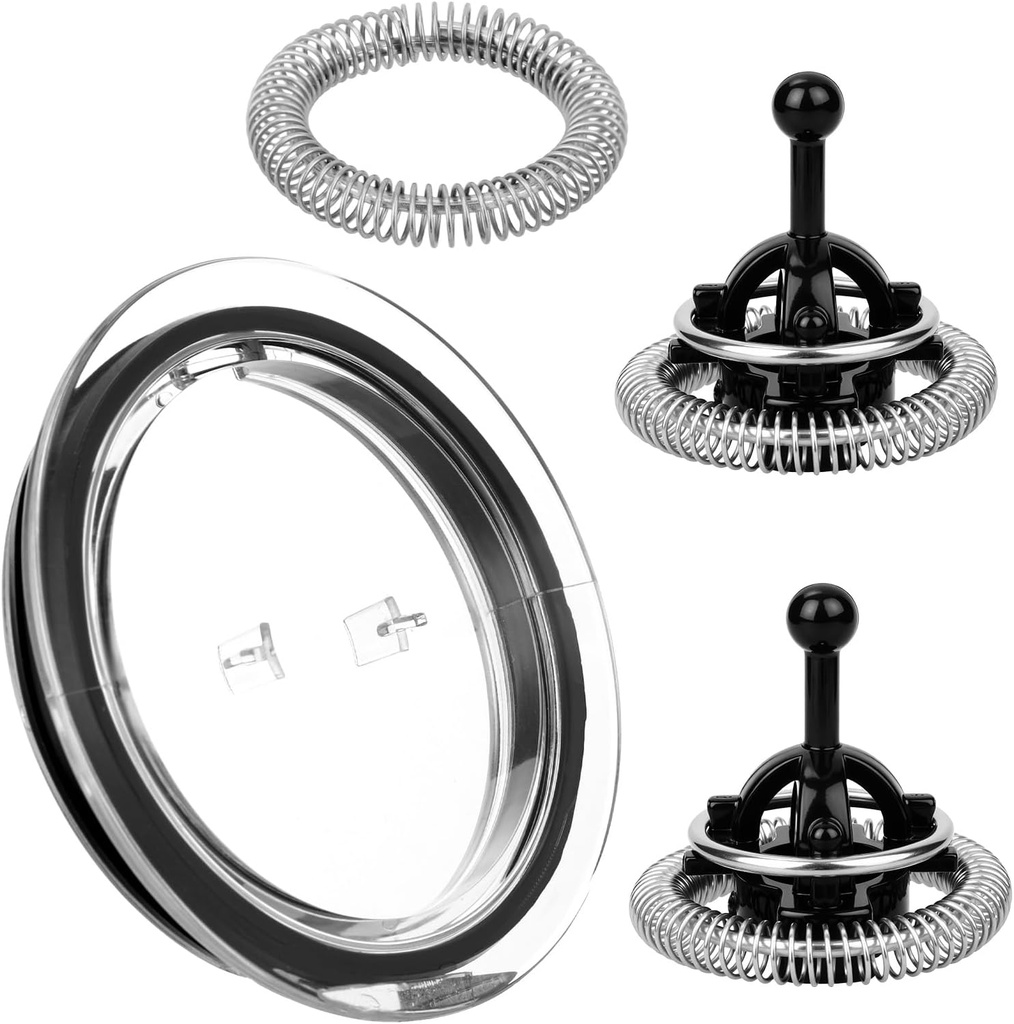 2pcs Frother Whisk with Lid Cover Seal & Spring Ring, Milk Frother Replacement Parts Coffee Machine Accessories for Nespresso Aeroccino 3/4/Plus