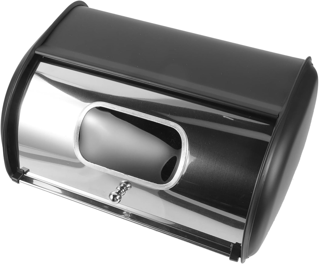 Garneck Stainless Steel Bread Box with Bread Display Lid for Kitchen Essential for Home Bakery and Shop Use Design