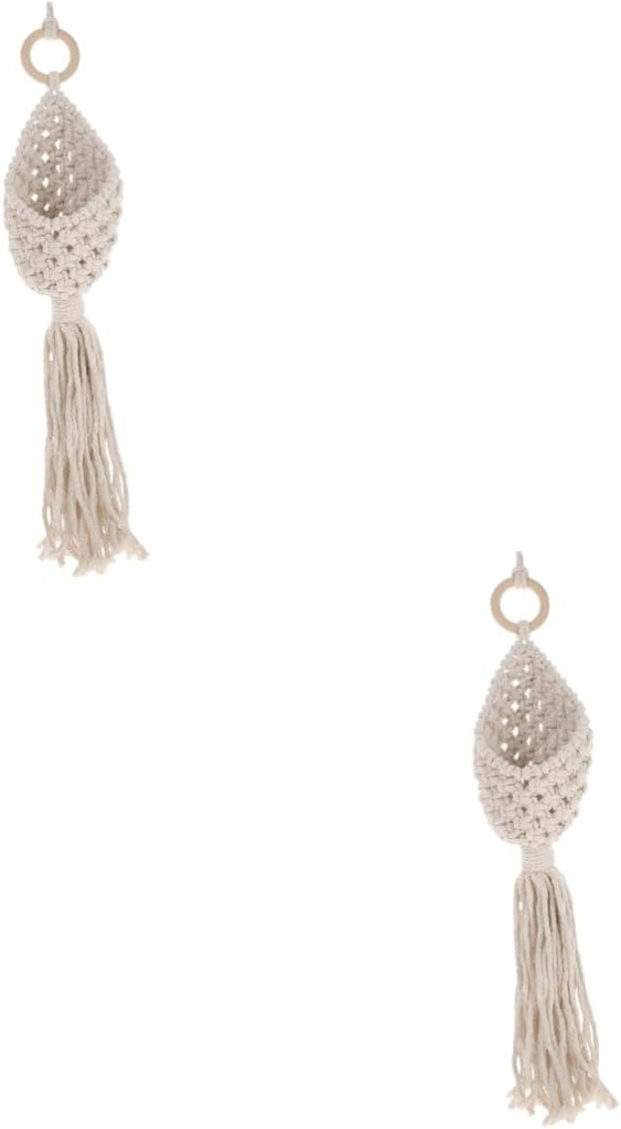 Alipis 2pcs Hanging Macrame Basket Organizer for Fruits and Vegetables Decorative Boho Style Kitchen Supply Capacity Storage for Home Use for Bananas Tomatoes