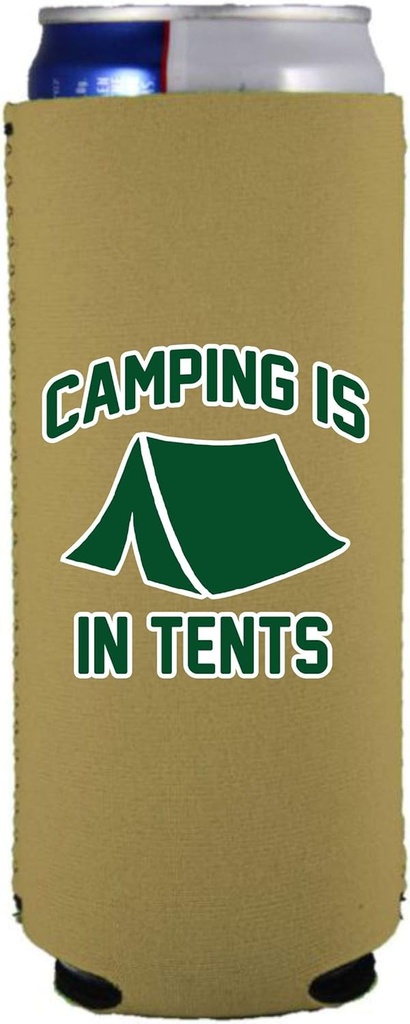 Camping is in Tents Slim Can Coolie (1, Khaki)