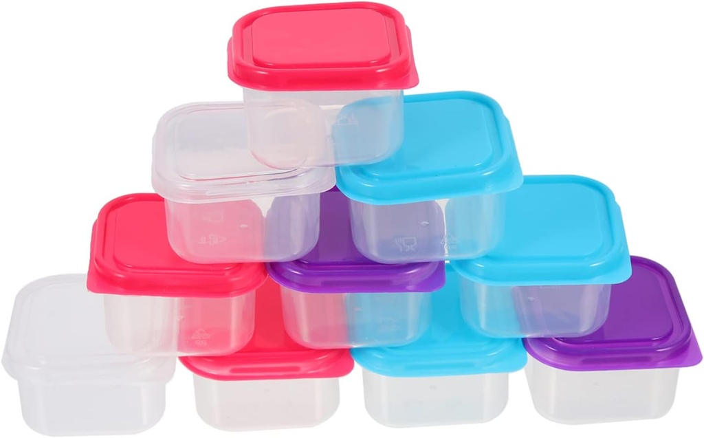 12pcs Mini Freezer Storage Boxes Lunch Box Containers for Boys and Girls Adults Portable Preservation Lids Refrigerator Organizers and Storage
