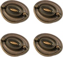 Quluxe 4 Pcs Furniture Dresser Pull Antique Brass Bail Drawer Pull Oval Drop Swing Handles Cabinet Knob Hardware 2.32" Hole Distance, 3.14"x2.2"