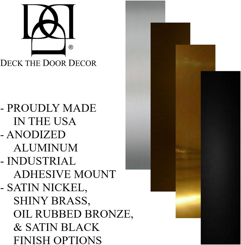 Deck the Door Decor | Door Push Plate - 3M Adhesive Mount - Multiple Sizes & Finishes (Oil Rubbed Bronze, 3.5 x 15)