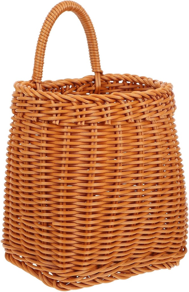 Housoutil Light Brown Plastic 150-Pound Capacity Basket, 15" x 15" x 15"