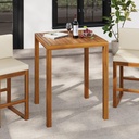 Christopher Knight Home Gree Acacia Wood Outdoor Bar Table, Wooden Patio Bar Height Table, Square Kitchen Coffee Bar Table, Patio Furniture Set, Teak