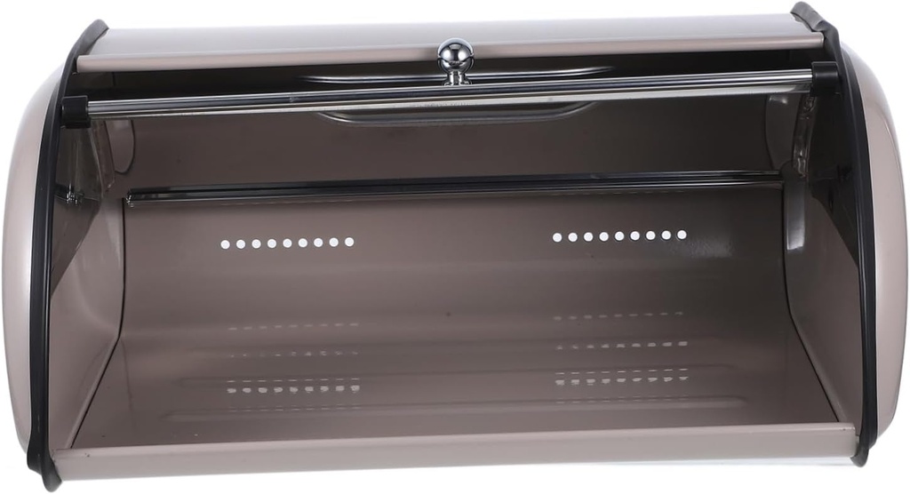 HEALLILY Stainless Steel Bread Box Window Multi-function Kitchen Storage Container for Home and Restaurant Drum-shaped Design for Freshness and Tidy Countertop Organization