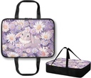 Insulated Casserole Carrier Thermal Food Warmer Tote for Hot and Cold Food Lunch Carrier Dish Cake Pie Transport Bag for Travel Cookouts Parties, Rabbit Bunny Violet Daisy Easter