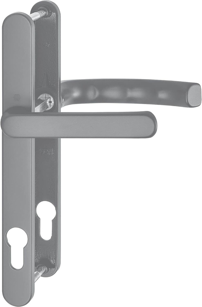 Lége Door Handle Set with Narrow Plate 24 mm Flat Handle 67-72 Stainless Steel Effect
