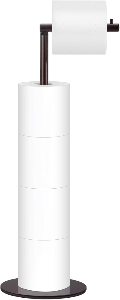 Toilet Paper Holder Stand, Free Standing Toilet Paper Roll Holder for 4 Spare Rolls, Modern Bathroom Toilet Paper Stand with Reserve, Oil Rubbed Bronze, Housen Solutions