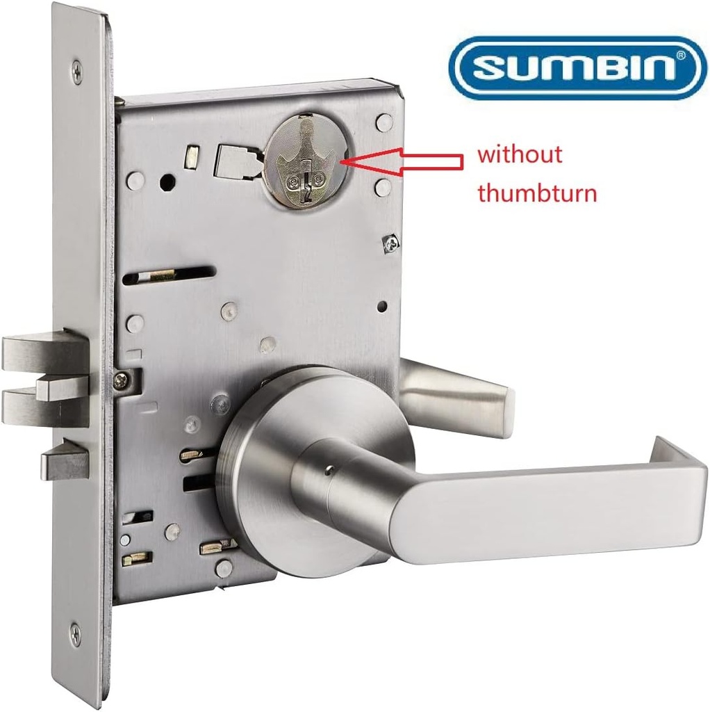 Commercial Mortise Lockset with Lever for Entry/Office Door F04