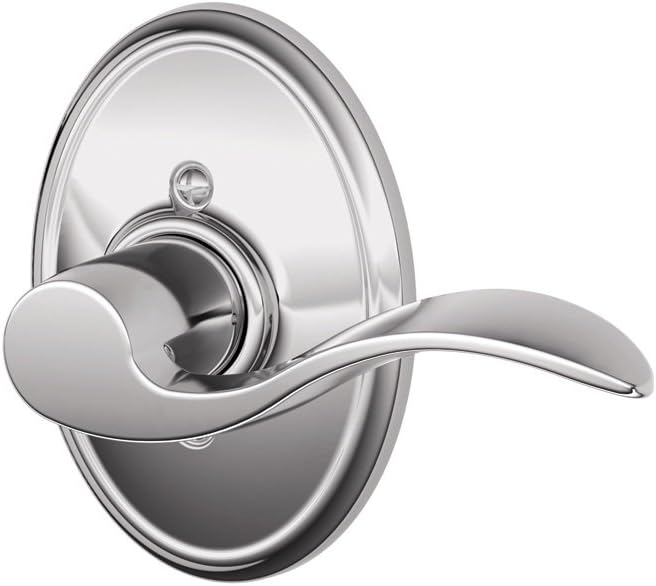 SCHLAGE Accent Lever with Wakefield Trim Non-Turning Lock in Bright Chrome - Right Handed