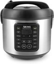 AROMA Professional Digital Rice Cooker, 10-Cup (Uncooked) / 20-Cup (Cooked), Multicooker, Slow Cooker, Steamer, Oatmeal Cooker, Egg Cooker, STS, 5 Qt, Black, ARC-5200SB
