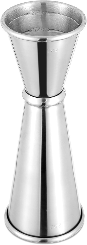 BARsics Bartending Stainless Steel Cocktail 1oz/2oz Measuring Double Jigger (1 Pack)