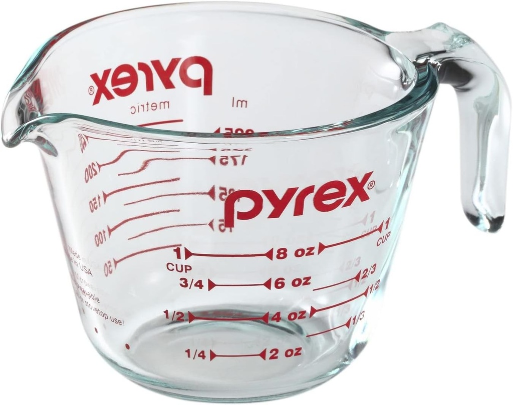 Pyrex 885107797882 6001074 Measuring Cup, 8 Oz, Crear