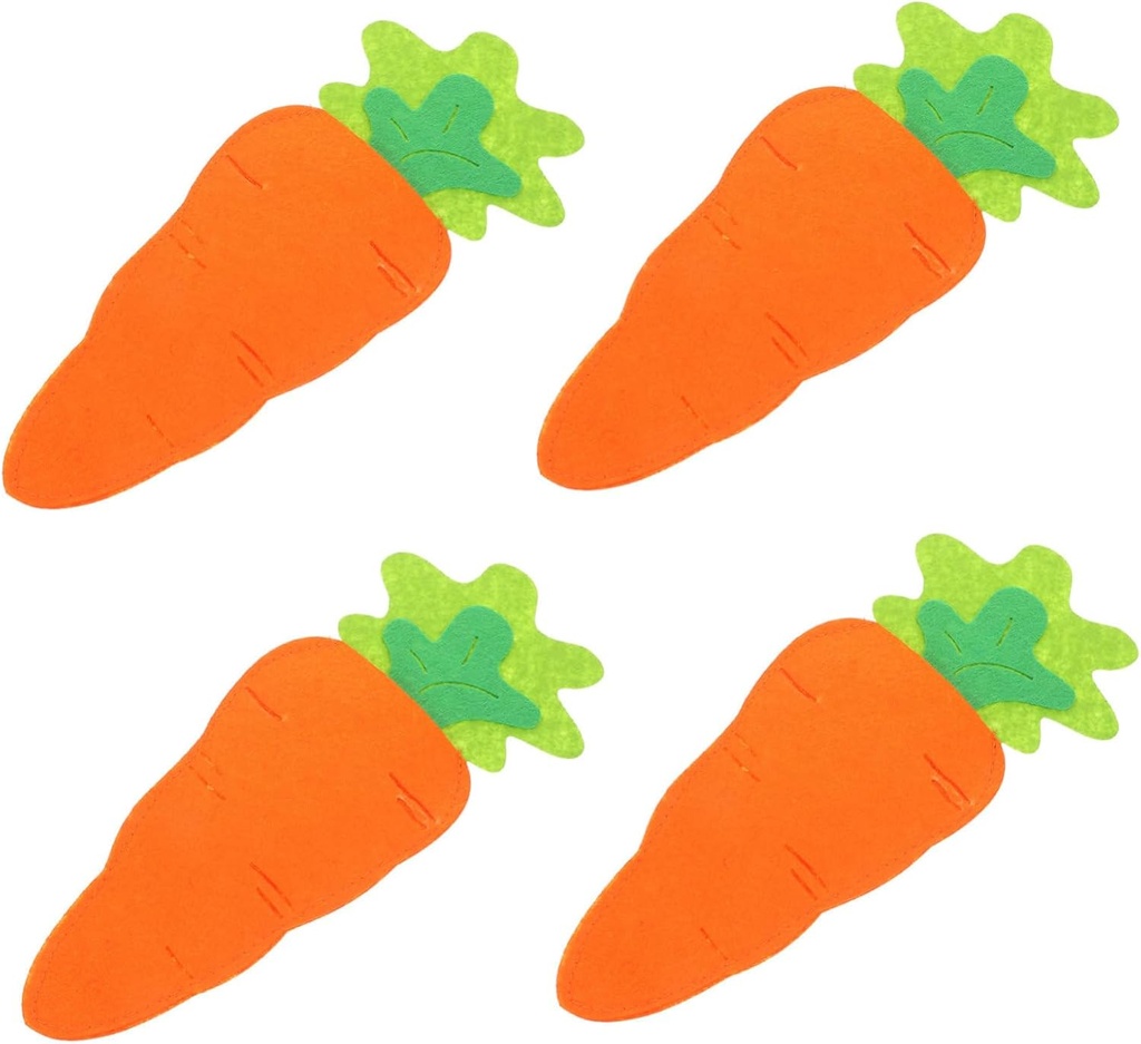 4pcs Carrot Shaped Silverware Pouches Easter Tableware Sleeves for Organized Dining and Festive Decor Cute and Fun Utensil Holders for Holiday Parties and Family Gatherings