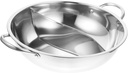 Stainless Steel Hot Pot with Divider Dual Flavor Induction Gas Stove Suitable Food-grade Multi-purpose Pot for Gatherings Easy to Use Store