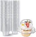 180 Packs Individual Cupcake Containers Stackable Single Compartment Cupcake Disposable Carrier Holder Box Deep Dome Clear Plastic BPAFree (180 counts)