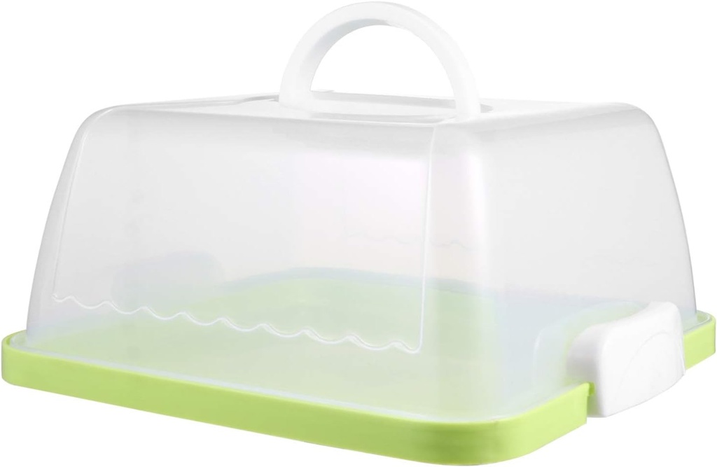 VOSAREA 1Pc Transparent Cake Box with Handle Portable Organizer for Birthday Cakes Easy to Carry Reusable Design for Parties and Outdoor Events Keeps Cakes Secure and Fresh