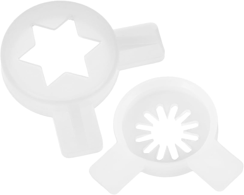 2pcs Ice Cream Machine Nozzles Decorative Shaping Tips for Ice Cream Maker Includes Star and Easy to Clean and Use for Commercial Production