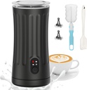 Electric Milk Frother, 4-in-1 Milk Steamer and Frother, 8.1oz/240ml Automatic Warm and Cold Foam Maker, Milk Warmer and Coffee Frother for Latte, Cappuccino, Macchiato(Black)