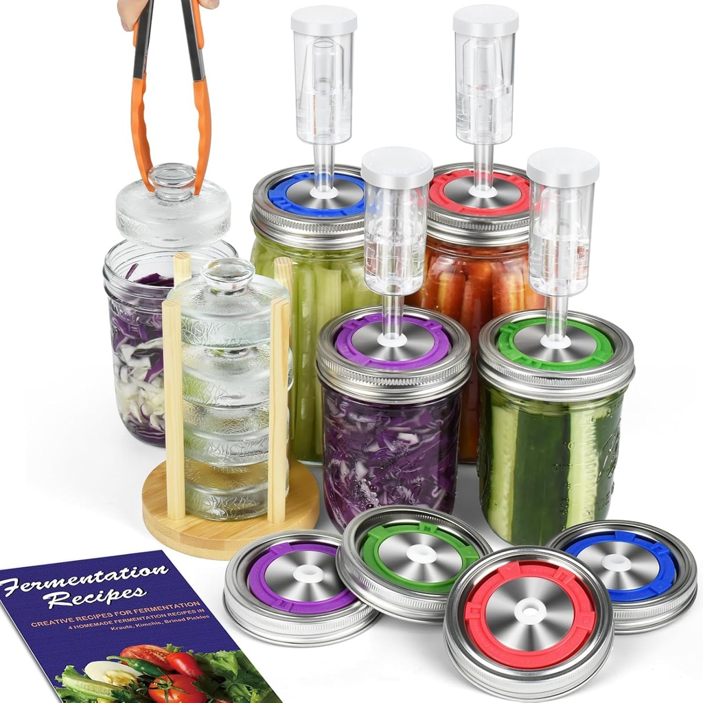 Artcome 22 PC Water Airlock Fermentation Kit - Easy Fermentation Kit for Wide Mouth Mason Jars - (Jars Not Included)