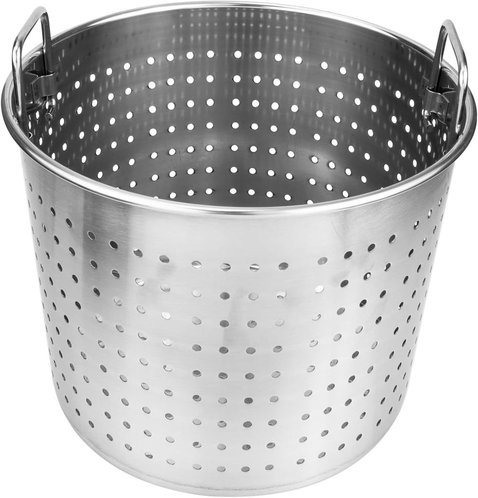 DOITOOL Crawfish Leaky Pot Crawfish Seafood Pot Seafood Boil Stainless Steel Crab Steamer Strainer Basket Stock Insert for Outdoor Cooking Accessories Silver