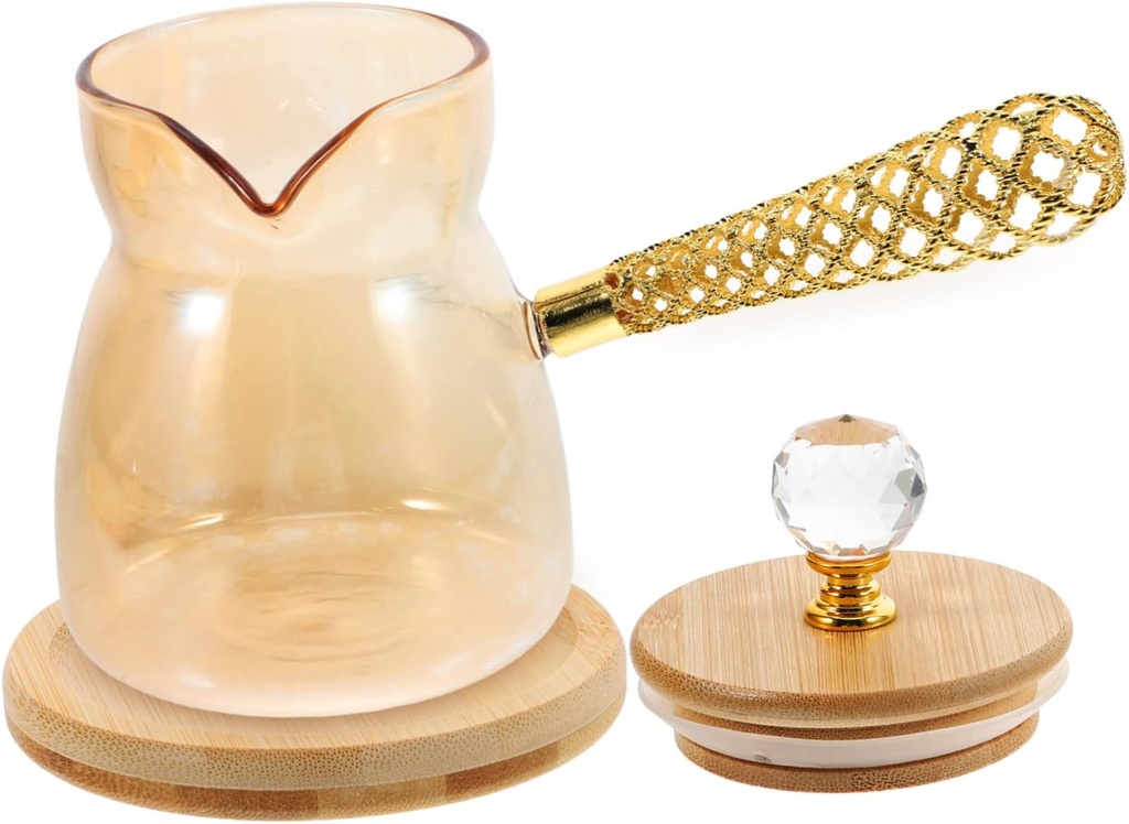 Handmade Glass Coffee Pot with Long Handle Versatile Drip Kettle for Brewing Coffee and Tea Stylish Kitchen Accessory Capacity