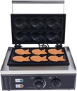 Electric Taiyaki Fish Waffle Machine, 1550W Commercial Fish Waffle Maker, 6 Pcs Nonstick Fish-Shaped Waffle Iron Pan w/Time and Temperature Control, Stainless Steel Waffle Iron Baker, Silver