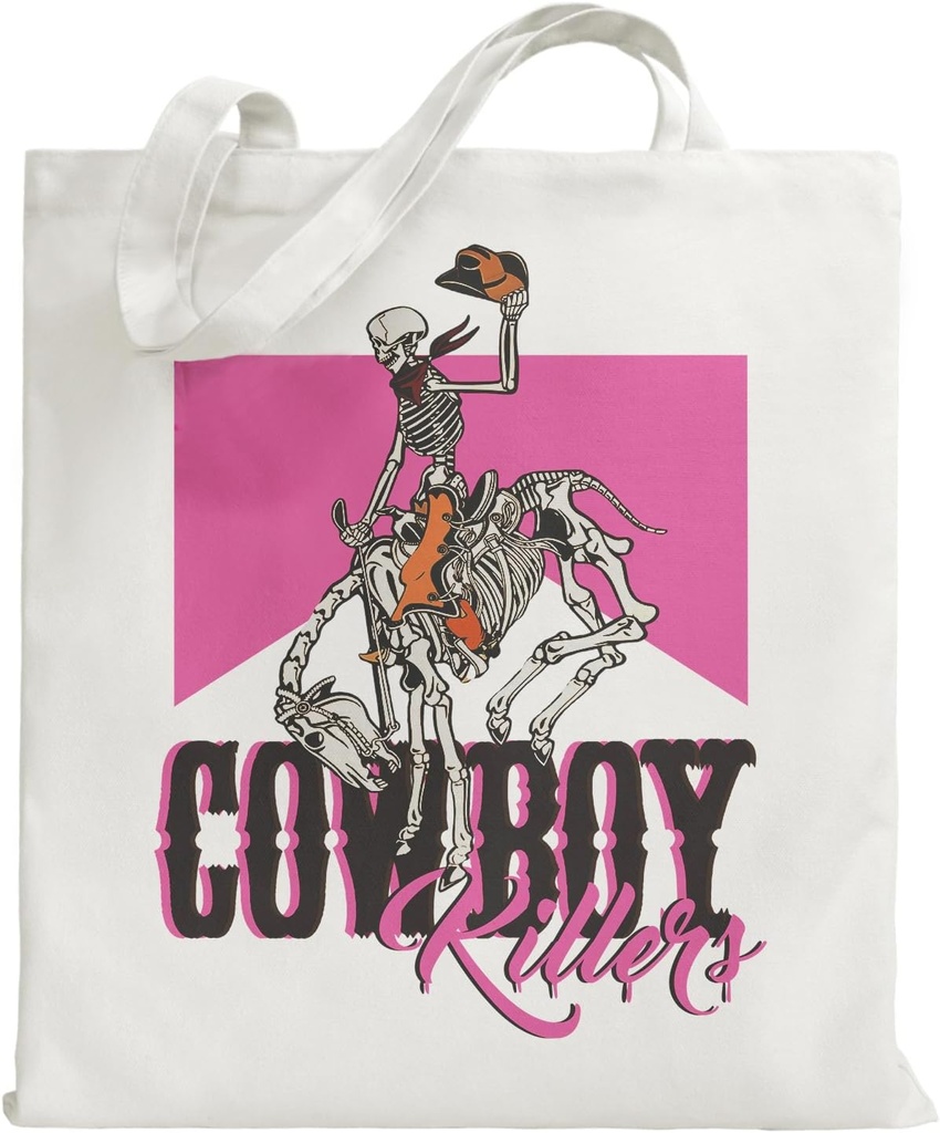 Pink Cowboy killers for Women Cow Girls, Grocery Shoulder Bag with Pattern for Shopping, Gym, Travel