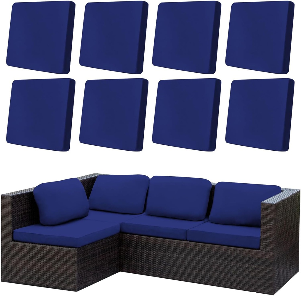 Patio Cushion Cover Set, Outdoor Sofa Cover, Elastic Cushion Protector (1, Sapphire Blue)