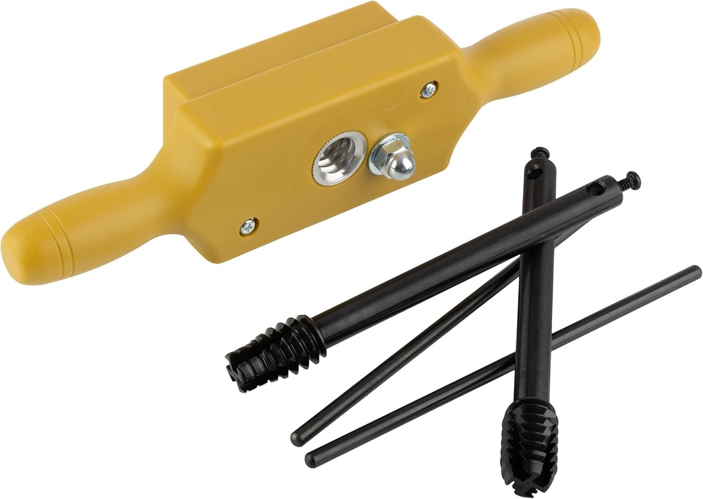 Tap and Die Set - 1/2 Inch Jig Dowel Thread Tap Kit Cuts Male and Female Wooden Threads with Two-Handed Thread Box, Bottoming Tap, Steel Cutters and Aluminum Wear Fittings by Kings County Tools