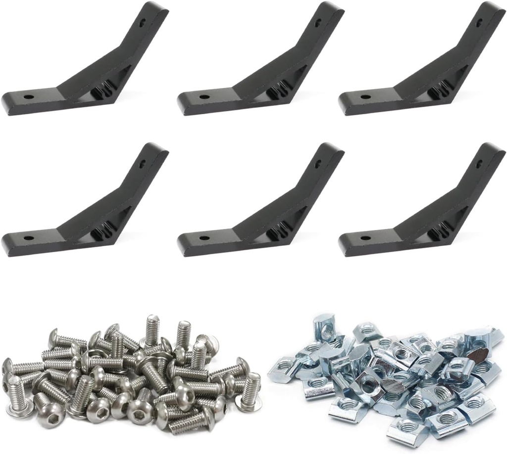 6Pcs 1010 120 Degree Angle Bracket 1" x 1" 10 Series Aluminum Extrusion 60deg Joint Connector Brace for Slot 60° Corner Joiner 120deg 1020 1 Inch Extruded Aluminium Profile