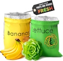 Banana & Lettuce Fresh Reusable Produce Bags – Vegetable & Fruit Storage Bags with Foil Lining for Freshness, Freezer & Refrigerator Safe