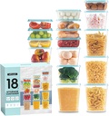 18-Piece Plastic Food Storage Container Set, Airtight Reusable BPA-Free Organization Canisters - Leakproof, Microwave, Dishwasher & Freezer Safe, Clear Square Box with Mint Green Lids