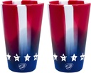 Silipint: Pint Glasses 16oz: 2 Pack - Stars & Stripes - Silicone Unbreakable Cups, Hot & Cold Drinks, Dishwasher-Microwave-Freezer-Oven Safe, USA Made