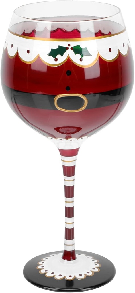 Cabilock 1pc Creative Hand-painted Christmas Wine Glass Unique Goblet for Home Bar Decor Elegant Holiday Ornament Present for Parties Festivities